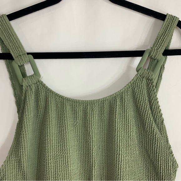 NWT Aerie Crinkle Birthday Scoop Cheekiest One Piece Olive Swimsuit, size M & XL - Picture 4 of 12